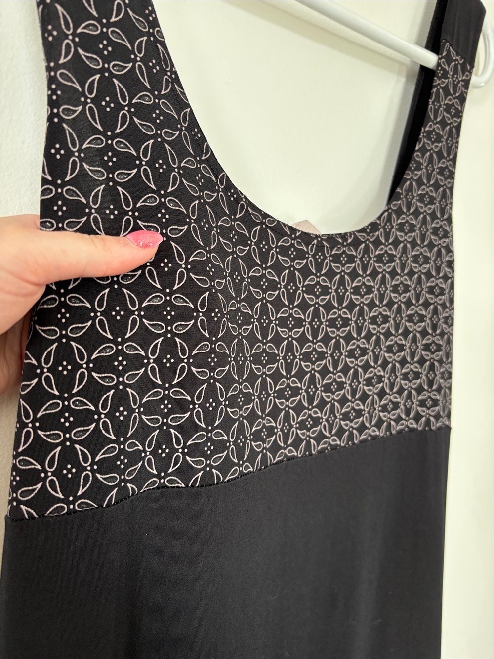 🎉4/30$🎉  Vintage Gitane Black Pattern Midi Dress – Size M - Picture 4 of 5